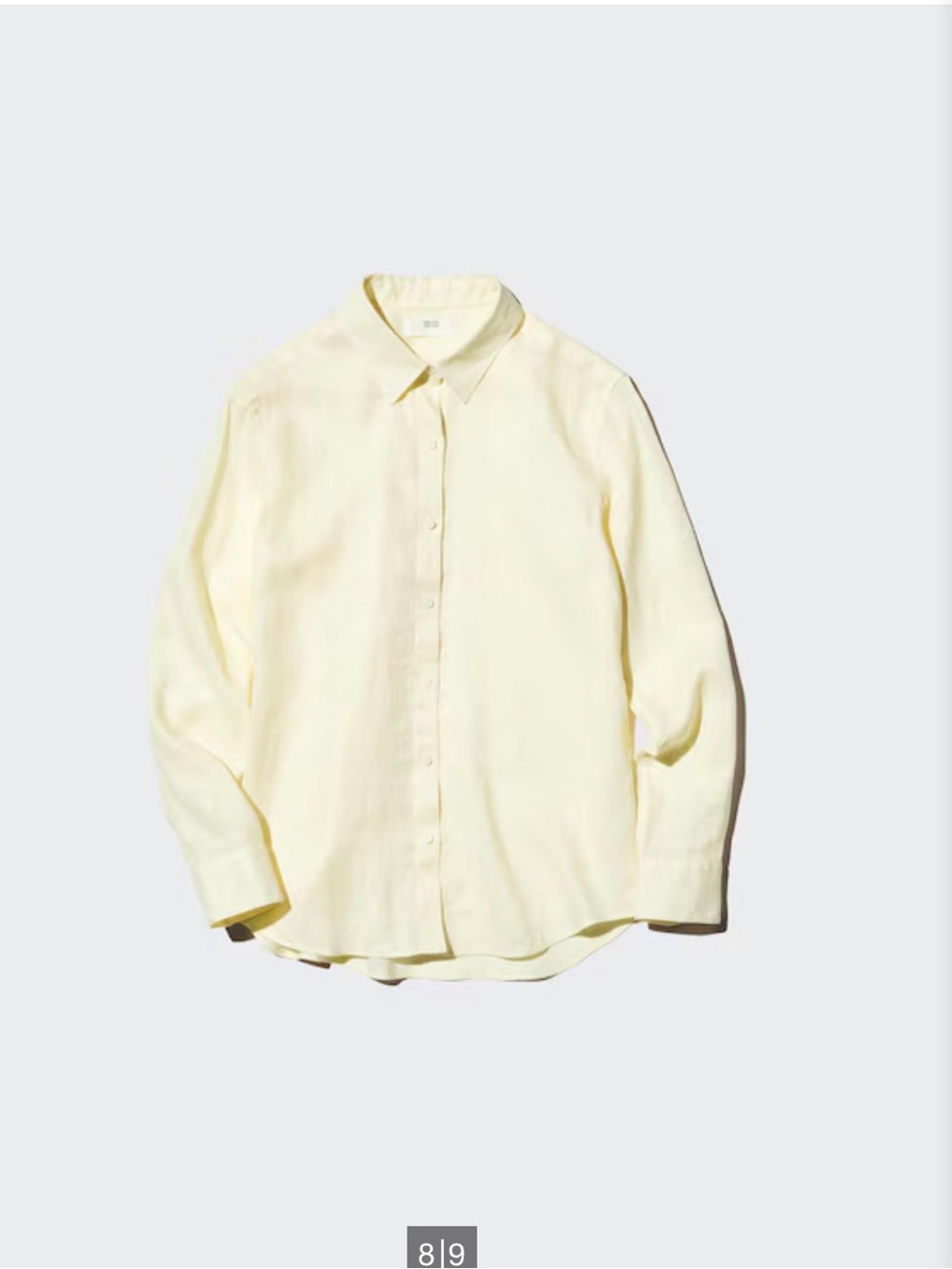 Uniqlo Light Yellow Long-Sleeve Button-Up Shirt